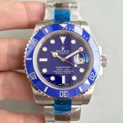 Replica Rolex Submariner Date 116619LB N V7 Stainless Steel Blue Dial Swiss 3135