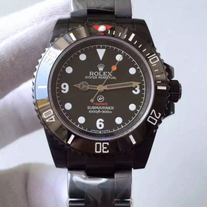 Replica Rolex Submariner 114060 Fragment JF PVD Black Dial Swiss 2836-2