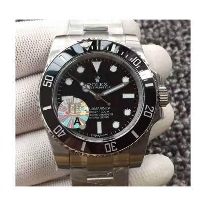 Replica Rolex Submariner 114060 JF Stainless Steel Black Dial Swiss 3130