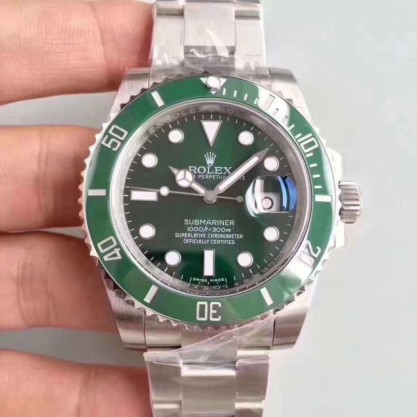 Replica Rolex Submariner Date 116610LV 2018 N V9S Stainless Steel 904L Green Dial Swiss 2836-2