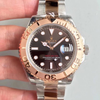 Replica Rolex Yacht-Master 40 116621 AR Stainless Steel & Rose Gold Chocolate Dial Swiss 2824-2