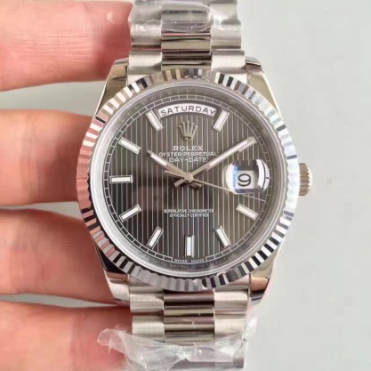 Replica Rolex Day-Date 40 228239 N Stainless Steel Anthracite Dial Swiss 3255