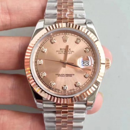 Replica Rolex Datejust II 116333 41MM N Stainless Steel & 18K Rose Gold Wrapped Pink Dial Swiss 3235