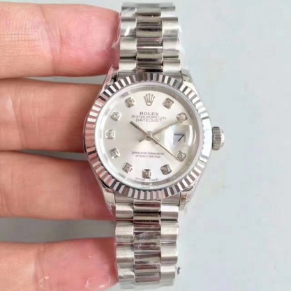 Replica Rolex Lady Datejust 28 279166 28MM N Stainless Steel Silver Dial Swiss 2236