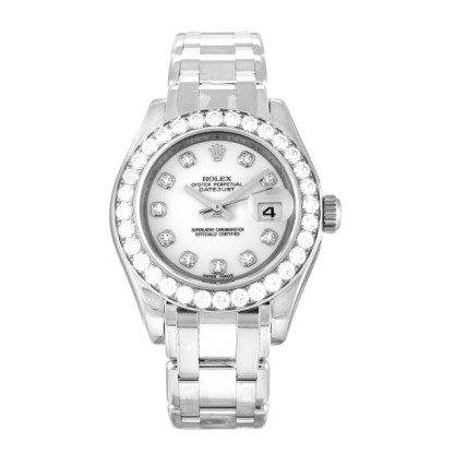 AAA UK White Diamond Dial Rolex Replica Pearlmaster 80299-29 MM