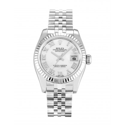 AAA UK Mother of Pearl - White Roman Numeral Dial 26 MM Rolex Replica Datejust Lady 179174-26 MM