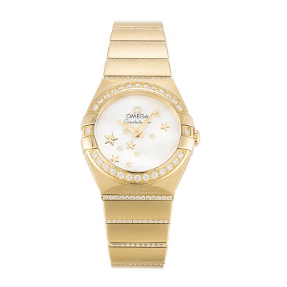 AAA UK Mother of Pearl - White Dial Omega Replica Constellation 123.55.24.60.05.002-24 MM