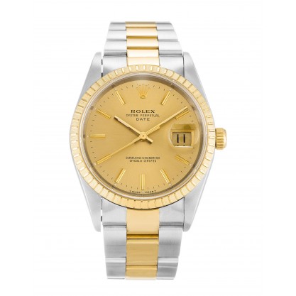 AAA UK Champagne Baton Dial 34 MM Rolex Replica Oyster Perpetual Date 15223-34 MM