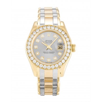 AAA UK Champagne Diamond Dial 29 MM Rolex Replica Pearlmaster 80298-29 MM