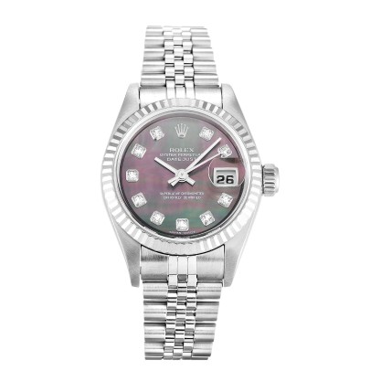 AAA UK Mother of Pearl Black - Diamond Dial Rolex Replica Datejust Lady 79174-26 MM
