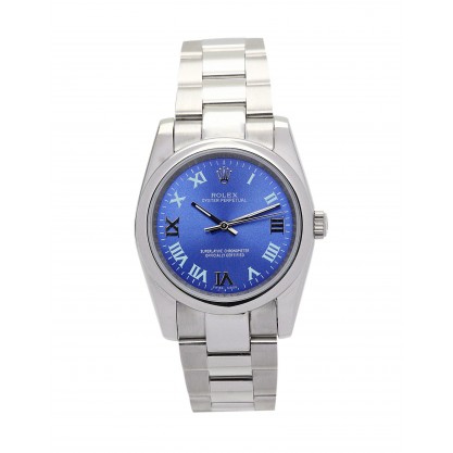 AAA UK Blue Roman Numeral Dial Rolex Replica Lady Oyster Perpetual 177200-31 MM