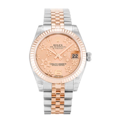 AAA UK Pink Floral Dial Rolex Replica Mid-Size Datejust 178271-31 MM