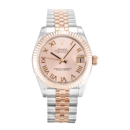 AAA UK Pink Roman Numeral Dial Rolex Replica Mid-Size Datejust 178271-31 MM