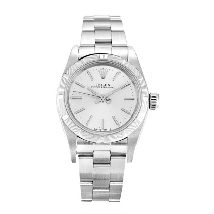 AAA UK Silver Baton Dial Rolex Replica Lady Oyster Perpetual 67230-26 MM
