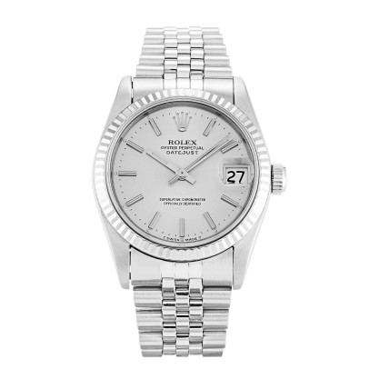 AAA UK Silver Baton Dial Rolex Replica Mid-Size Datejust 68274-31 MM
