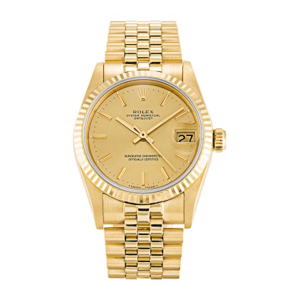 AAA UK Champagne Baton Dial Rolex Replica Mid-Size Datejust 68278-31 MM